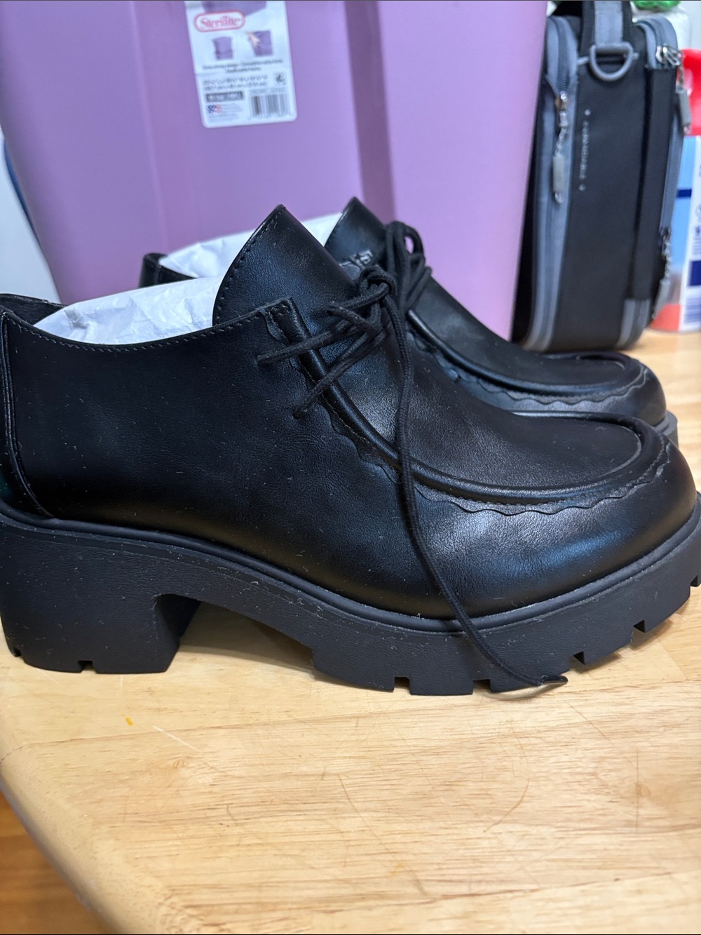 torrid Black Platform Lug Sole Lace-Up Shoes